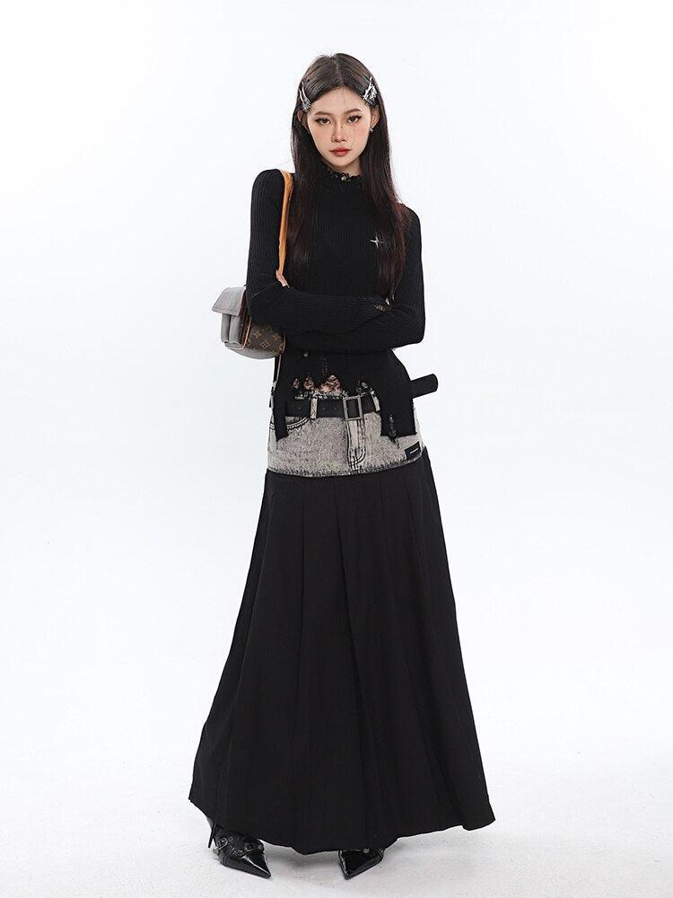 Style Core Aesthetics, New Style Trends - Grunge Turtleneck Distressed Sweater Style Core Aesthetics, New Style Trends - Grunge Turtleneck Distressed Sweater