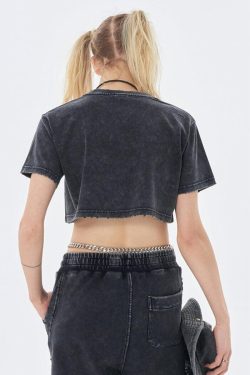 Style Core Aesthetics, New Style Trends - Grunge Washed Crop Top