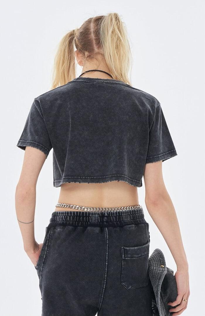 Style Core Aesthetics, New Style Trends - Grunge Washed Crop Top Style Core Aesthetics, New Style Trends - Grunge Washed Crop Top