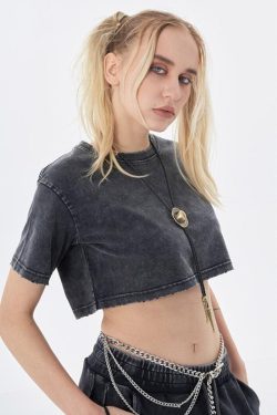 Style Core Aesthetics, New Style Trends - Grunge Washed Crop Top