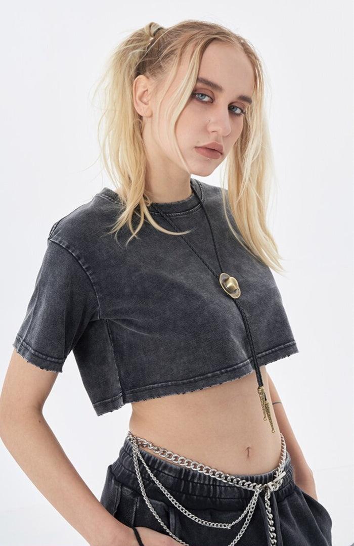 Style Core Aesthetics, New Style Trends - Grunge Washed Crop Top Style Core Aesthetics, New Style Trends - Grunge Washed Crop Top