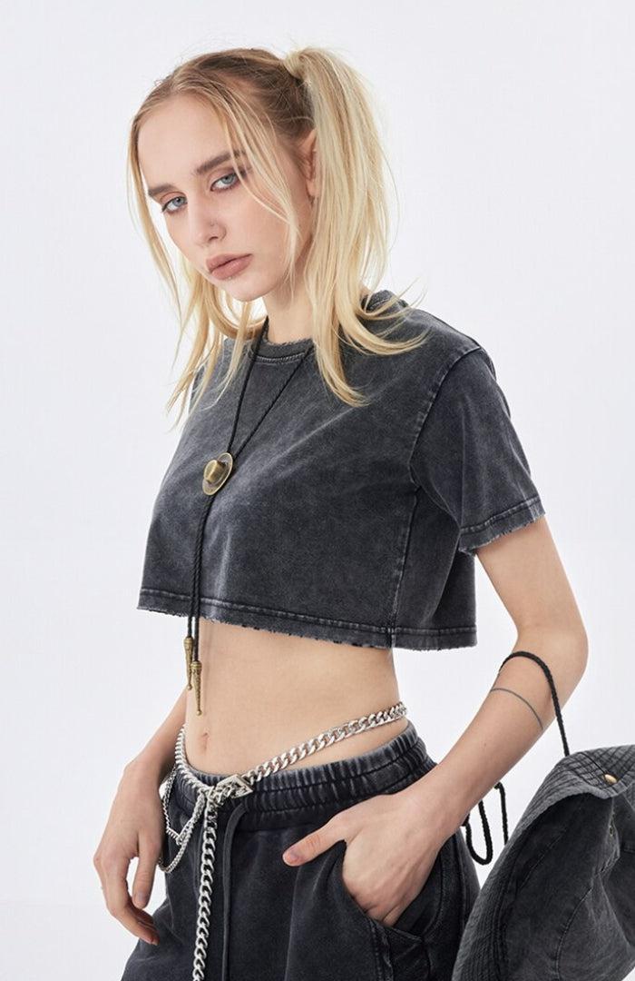 Style Core Aesthetics, New Style Trends - Grunge Washed Crop Top Style Core Aesthetics, New Style Trends - Grunge Washed Crop Top