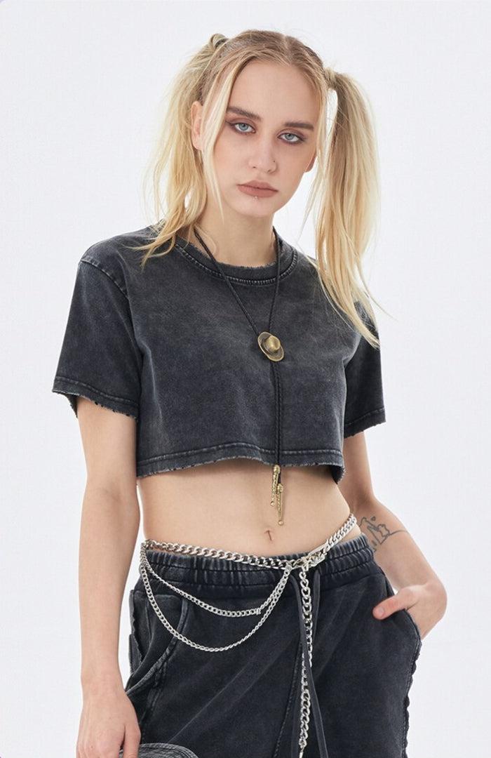 Style Core Aesthetics, New Style Trends - Grunge Washed Crop Top Style Core Aesthetics, New Style Trends - Grunge Washed Crop Top