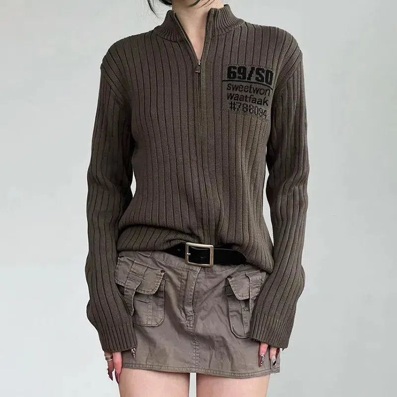 Style Core Aesthetics, New Style Trends - Grunge Zip-Up Cardigan Jacket Style Core Aesthetics, New Style Trends - Grunge Zip-Up Cardigan Jacket