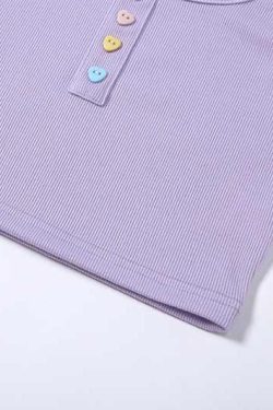 Style Core Aesthetics, New Style Trends - Heart Button Ribbed Top