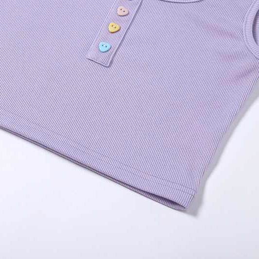 Style Core Aesthetics, New Style Trends - Heart Button Ribbed Top Style Core Aesthetics, New Style Trends - Heart Button Ribbed Top