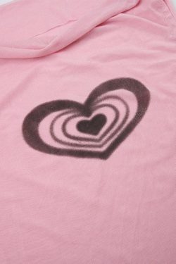 Style Core Aesthetics, New Style Trends - Heart Print See Through Tank Top