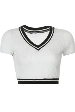 Style Core Aesthetics, New Style Trends - High School Crush Ribbed Top