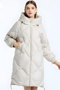Style Core Aesthetics, New Style Trends - Hooded Zip-Up Long Puffer Coat