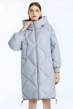 Style Core Aesthetics, New Style Trends - Hooded Zip-Up Long Puffer Coat