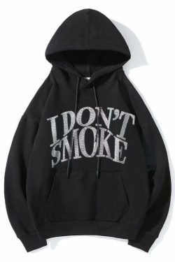 Style Core Aesthetics, New Style Trends - I Don't Smoke Rhinestone Hoodie