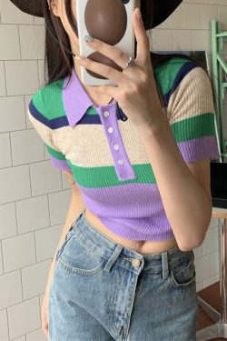 Style Core Aesthetics, New Style Trends - Indie Aesthetic Ribbed Crop Top