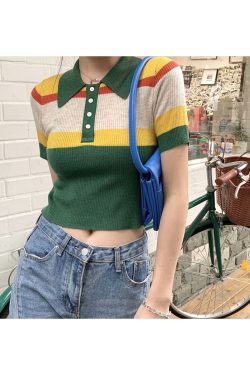 Style Core Aesthetics, New Style Trends - Indie Aesthetic Ribbed Crop Top
