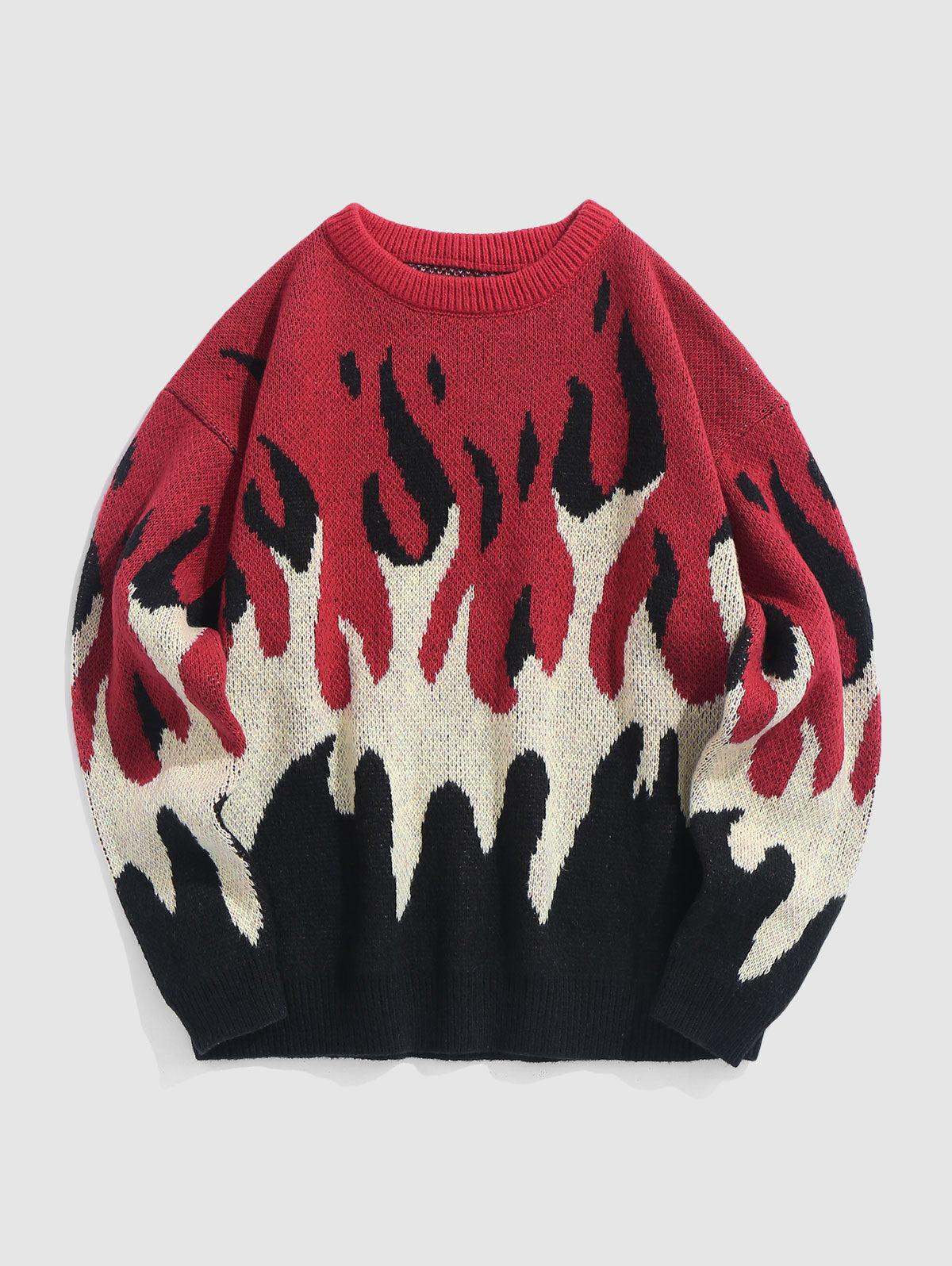Style Core Aesthetics, New Style Trends - Indie Flame Knitted Sweater Style Core Aesthetics, New Style Trends - Indie Flame Knitted Sweater