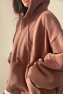 Style Core Aesthetics, New Style Trends - Indie Oversized Zip Up Hoodie