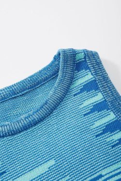 Style Core Aesthetics, New Style Trends - Jacquard Cropped Knit Tank Top