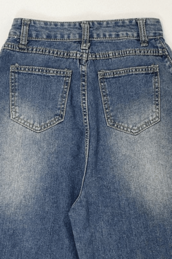 Style Core Aesthetics, New Style Trends - Jean boyfriend délavé Y2K