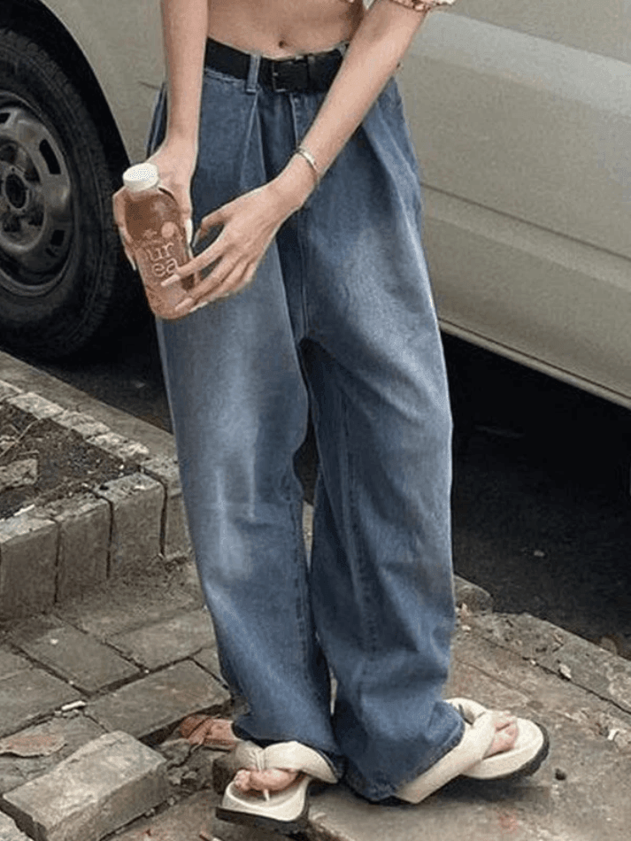 Style Core Aesthetics, New Style Trends - Jean boyfriend délavé Y2K Style Core Aesthetics, New Style Trends - Jean boyfriend délavé Y2K