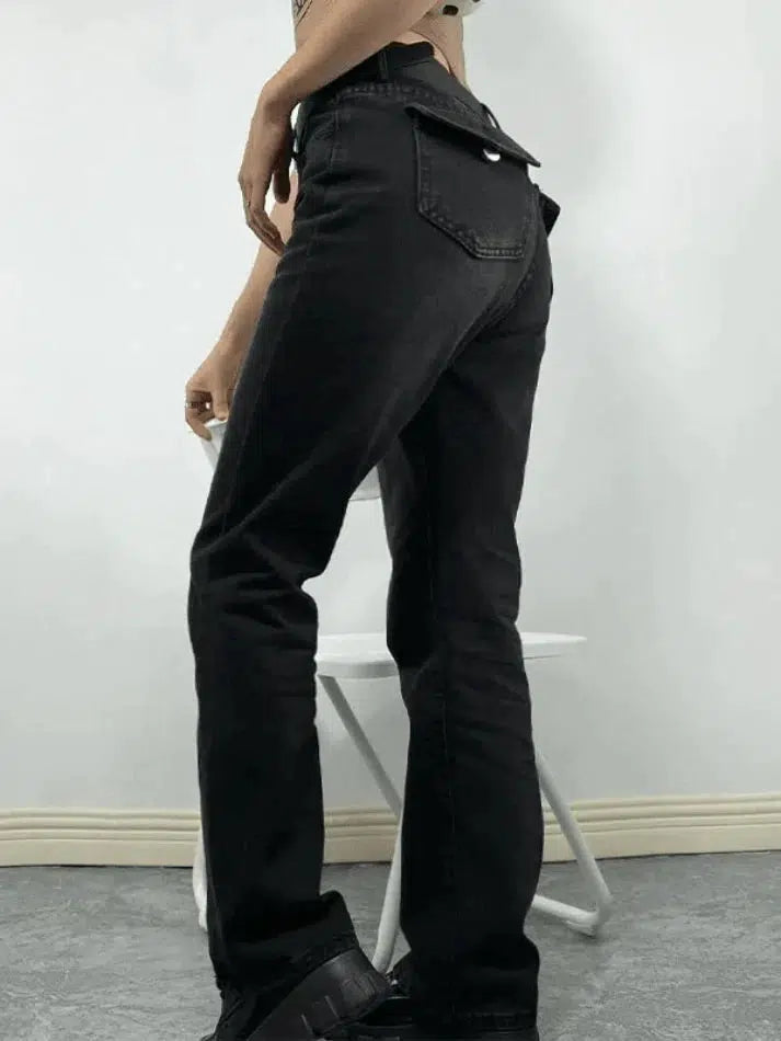 Style Core Aesthetics, New Style Trends - Jean boyfriend noir vintage délavé Style Core Aesthetics, New Style Trends - Jean boyfriend noir vintage délavé