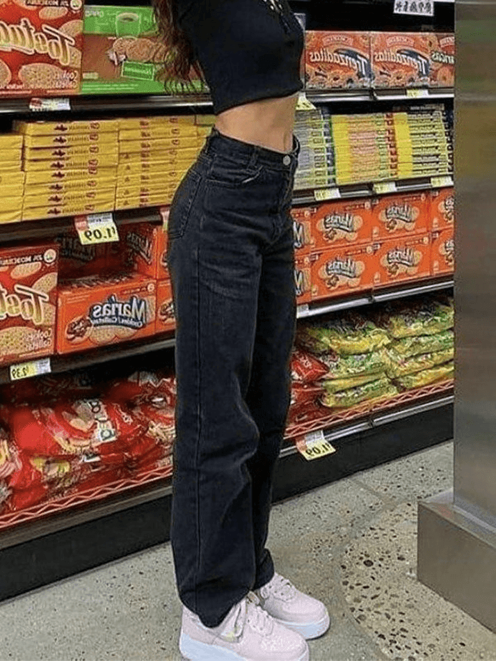 Style Core Aesthetics, New Style Trends - Jean boyfriend à taille haute Style Core Aesthetics, New Style Trends - Jean boyfriend à taille haute