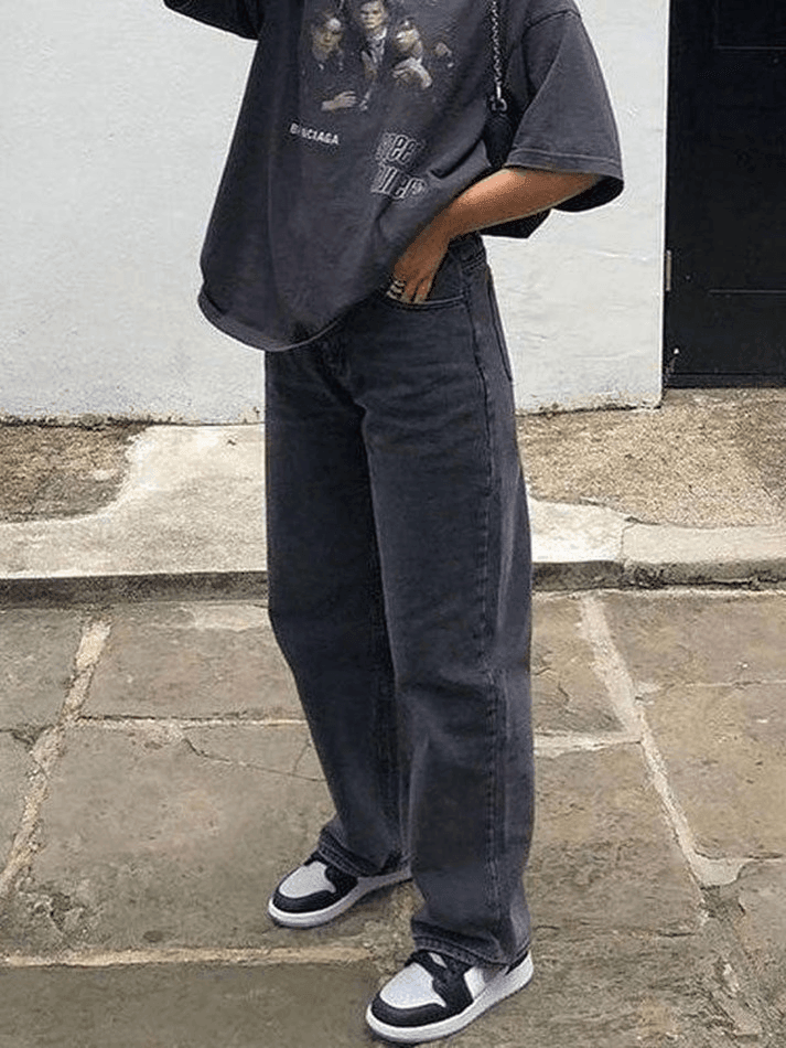 Style Core Aesthetics, New Style Trends - Jean boyfriend à taille haute Style Core Aesthetics, New Style Trends - Jean boyfriend à taille haute