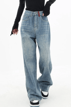 Style Core Aesthetics, New Style Trends - Jean boyfriend vintage contrasté années 90