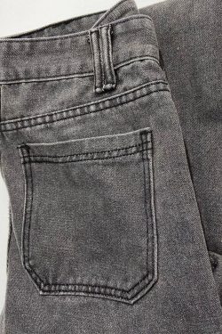 Style Core Aesthetics, New Style Trends - Jean cargo délavé à taille moyenne avec poche