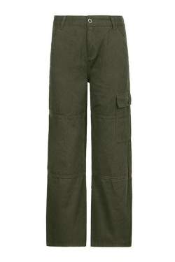 Style Core Aesthetics, New Style Trends - Jean cargo droit à poches plaquées