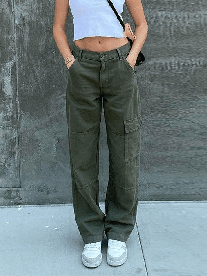 Style Core Aesthetics, New Style Trends - Jean cargo droit à poches plaquées Style Core Aesthetics, New Style Trends - Jean cargo droit à poches plaquées