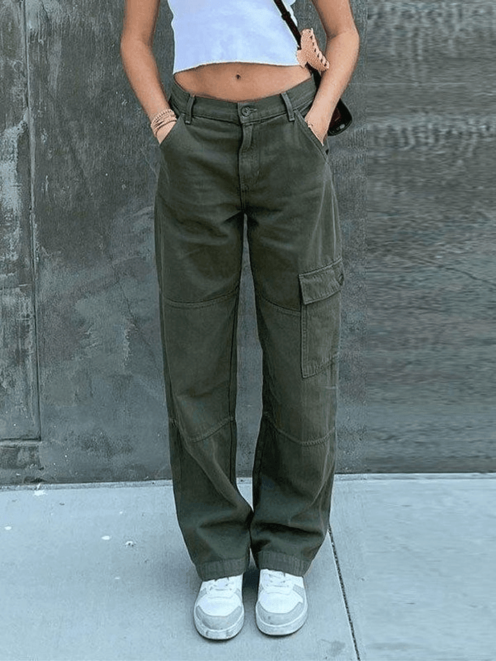 Style Core Aesthetics, New Style Trends - Jean cargo droit à poches plaquées Style Core Aesthetics, New Style Trends - Jean cargo droit à poches plaquées