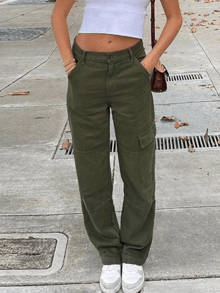 Style Core Aesthetics, New Style Trends - Jean cargo droit à poches plaquées Style Core Aesthetics, New Style Trends - Jean cargo droit à poches plaquées