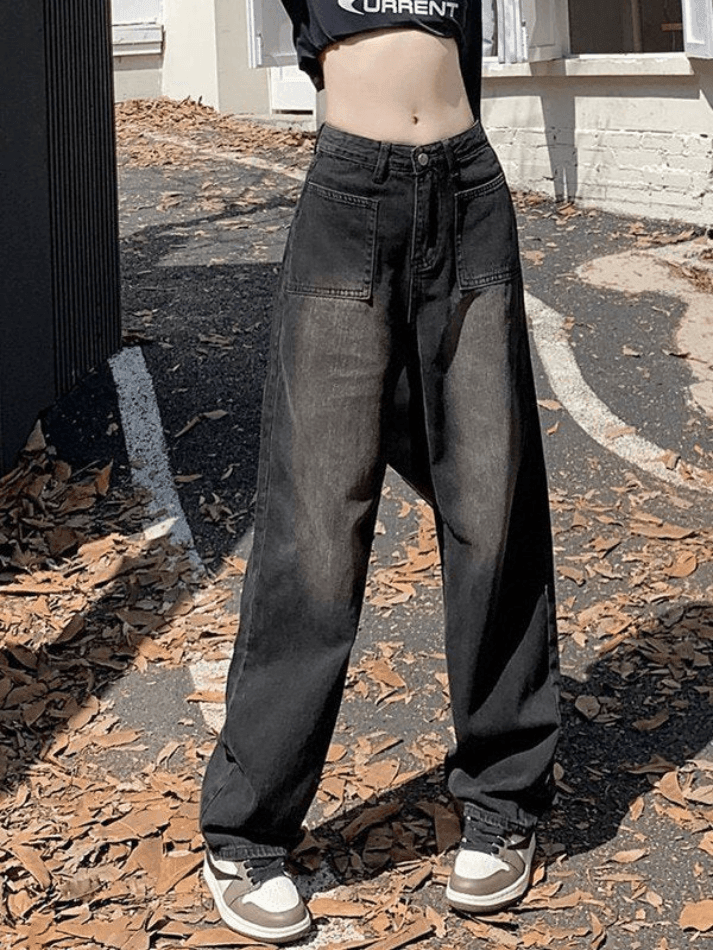 Style Core Aesthetics, New Style Trends - Jean cargo droit vintage délavé Style Core Aesthetics, New Style Trends - Jean cargo droit vintage délavé