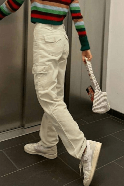 Style Core Aesthetics, New Style Trends - Jean cargo à jambe droite et poche