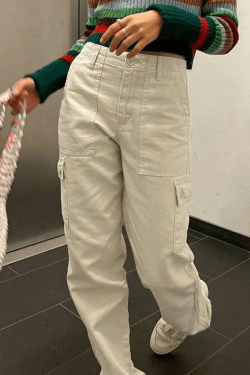 Style Core Aesthetics, New Style Trends - Jean cargo à jambe droite et poche