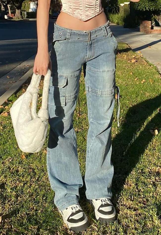 Style Core Aesthetics, New Style Trends - Jean cargo Splice taille mi-haute Style Core Aesthetics, New Style Trends - Jean cargo Splice taille mi-haute