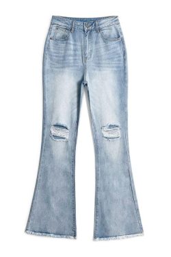 Style Core Aesthetics, New Style Trends - Jean déchiré taille haute effet vieilli