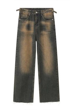 Style Core Aesthetics, New Style Trends - Jean large Y2K Burned Fade