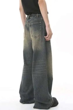Style Core Aesthetics, New Style Trends - Jean large Y2K Metro Mist