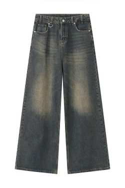 Style Core Aesthetics, New Style Trends - Jean large Y2K Metro Mist