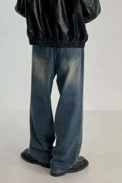 Style Core Aesthetics, New Style Trends - Jean large Y2K Stone Fade