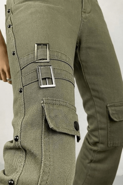 Style Core Aesthetics, New Style Trends - Jean évasé délavé à décor métallique