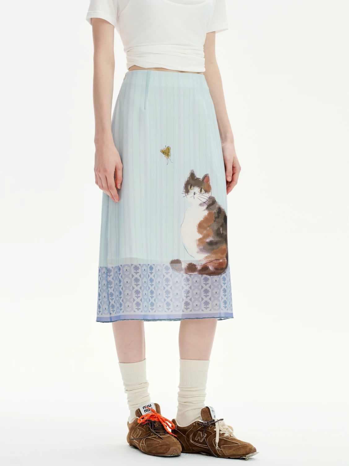 Style Core Aesthetics, New Style Trends - Jupe mi-longue Chat Style Soft Girl Style Core Aesthetics, New Style Trends - Jupe mi-longue Chat Style Soft Girl