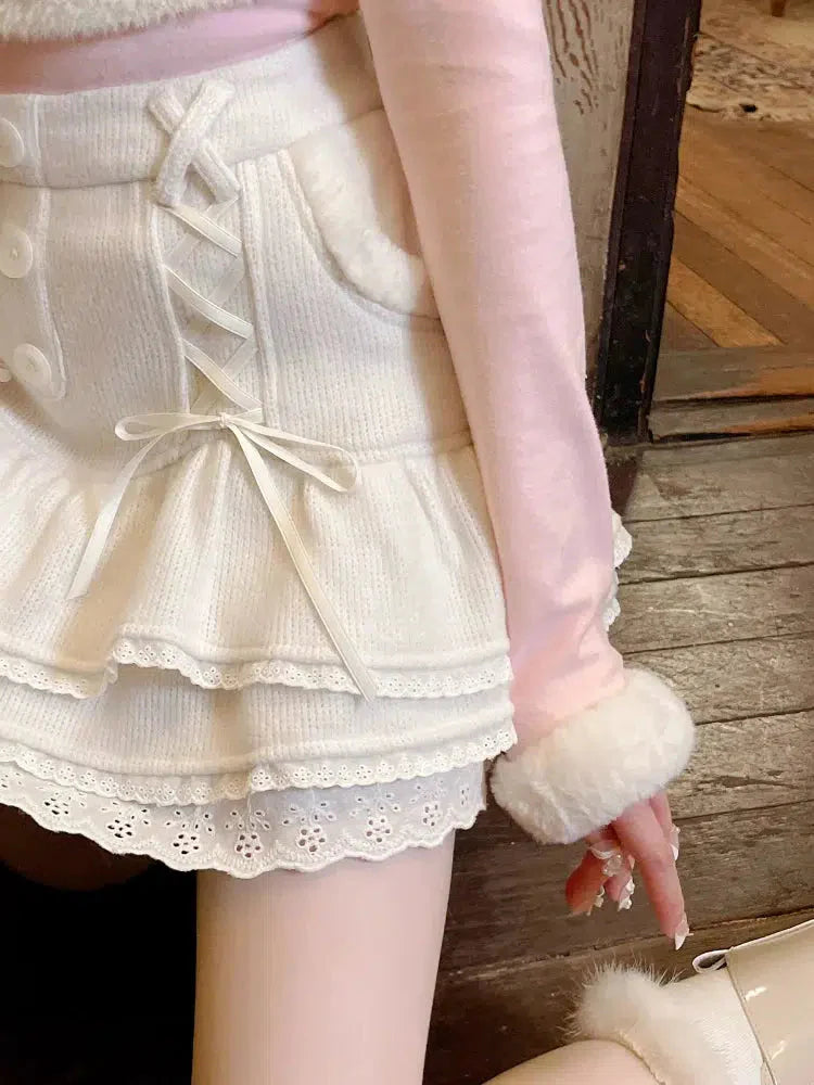 Style Core Aesthetics, New Style Trends - Kawaii Ruffled Layered Lace Mini Skirt Style Core Aesthetics, New Style Trends - Kawaii Ruffled Layered Lace Mini Skirt