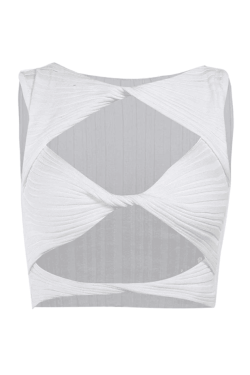 Style Core Aesthetics, New Style Trends - Kink Cutout White Tank Top