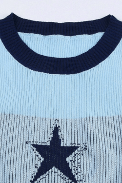 Style Core Aesthetics, New Style Trends - Knitted Star Cropped Tank Top