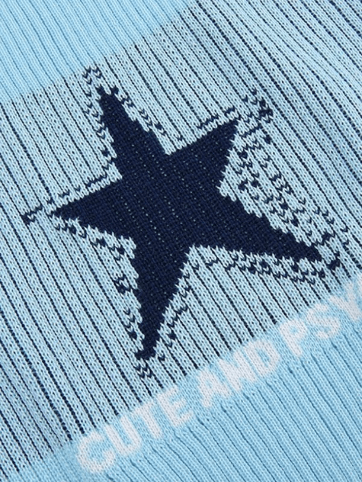 Style Core Aesthetics, New Style Trends - Knitted Star Cropped Tank Top Style Core Aesthetics, New Style Trends - Knitted Star Cropped Tank Top