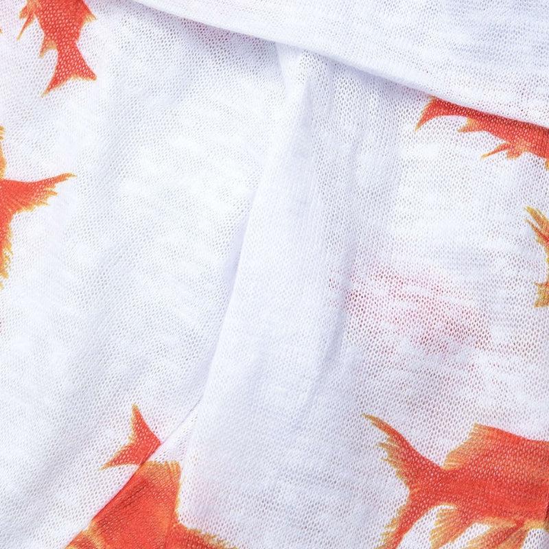 Style Core Aesthetics, New Style Trends - Koi Fish Printed Mesh Mini Dress Style Core Aesthetics, New Style Trends - Koi Fish Printed Mesh Mini Dress