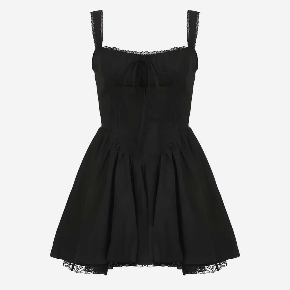 Style Core Aesthetics, New Style Trends - Lace Ruffled Corset Mini Dress Style Core Aesthetics, New Style Trends - Lace Ruffled Corset Mini Dress