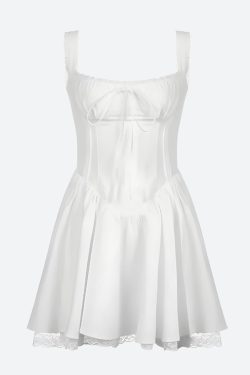 Style Core Aesthetics, New Style Trends - Lace Ruffled Corset Mini Dress