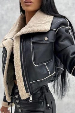 Style Core Aesthetics, New Style Trends - Lambswool Short Zip Up Jacket